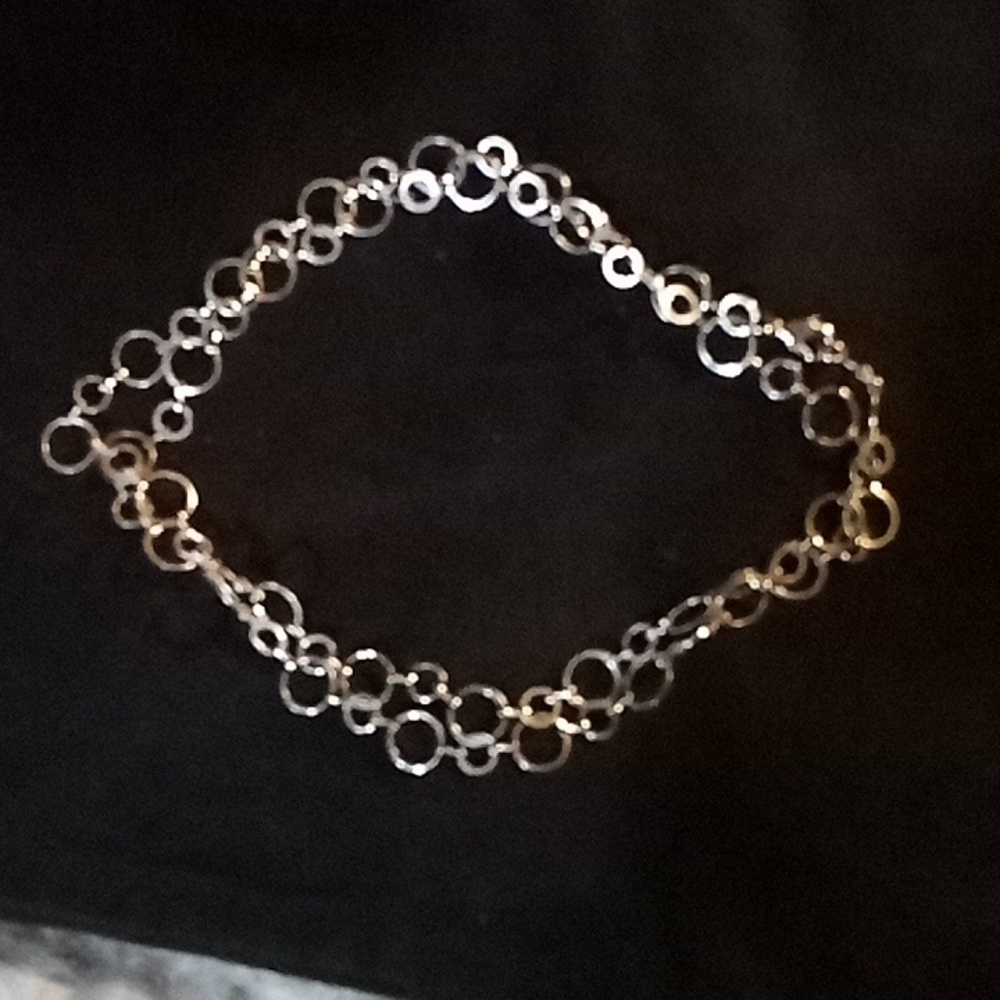 Silver tone 36" chain and teardrop earrings combo